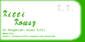 kitti kousz business card